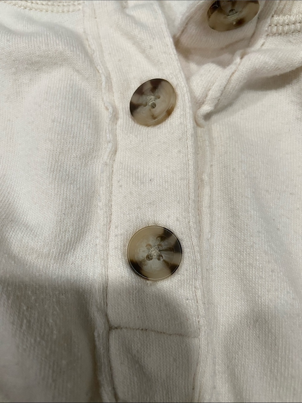 aerie Cream Button-Front Henley Sweatshirt - Picture 4 of 7